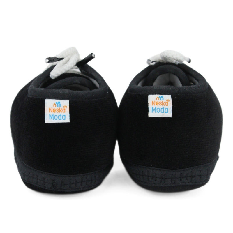 Baby Unisex Velboa Black Lace Booties-BTB5440