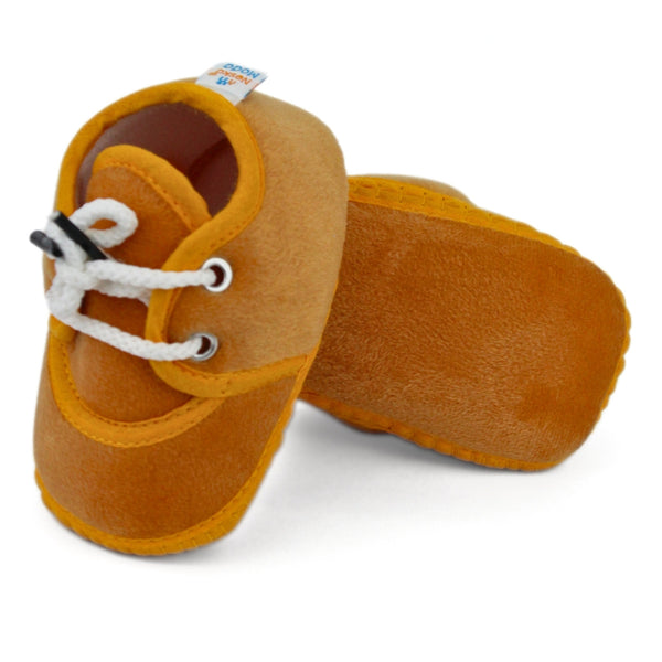 Baby Unisex Velboa Gold Lace Booties-BTB5441