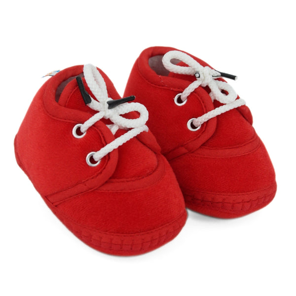 Baby Unisex Velboa Red Lace Booties-BTB5442