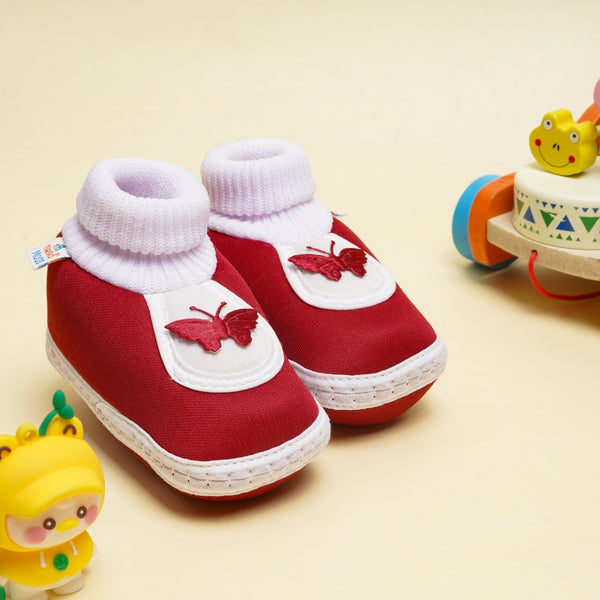 6 To 12 Months Baby Boys & Baby Girls Cute Soft Cotton Pre-Walker Butterfly Booties