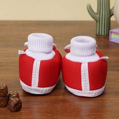6 To 12 Months Baby Boys & Girls Cute Soft Cotton Pre-Walker Rabbit Face Booties (Red)-SK130