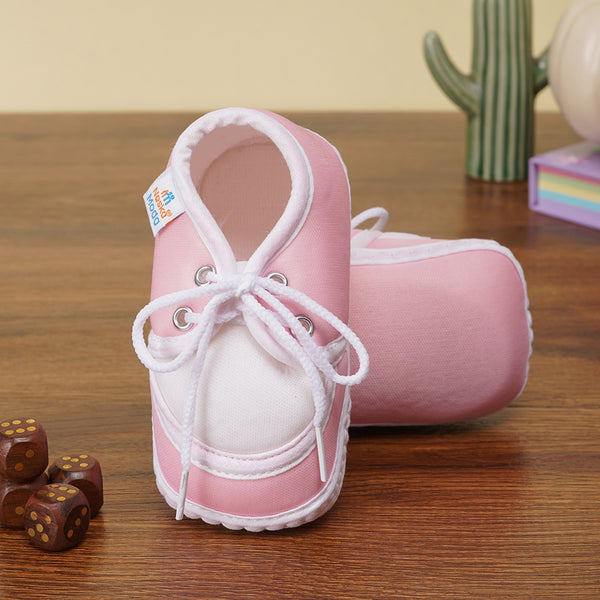 6 To 12 Months Baby Boys & Baby Girls Cute Soft Cotton Pre-Walker Lace Booties (Pink)-BT9