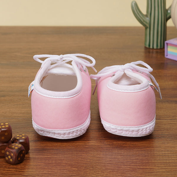 6 To 12 Months Baby Boys & Baby Girls Cute Soft Cotton Pre-Walker Lace Booties (Pink)-BT9