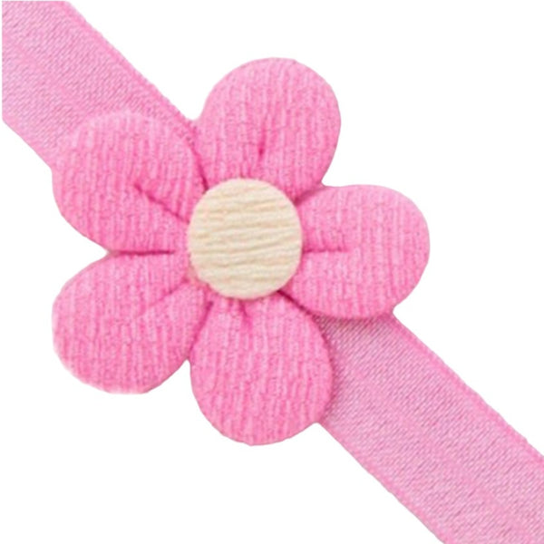 3 Months to 6 Years Baby Girls Cotton Soft Hair Band/Head Band Flower Design Hair Band (Pink)