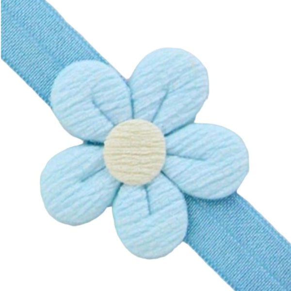 3 Months to 6 Years Baby Girls Cotton Soft Hair Band/Head Band Flower Design Hair Band (Blue)