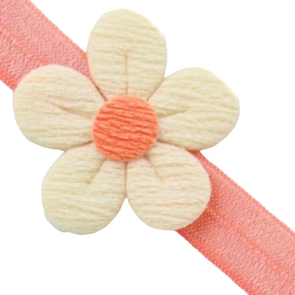 3 Months to 6 Years Baby Girls Cotton Soft Hair Band/Head Band Flower Design Hair Band (Orange)