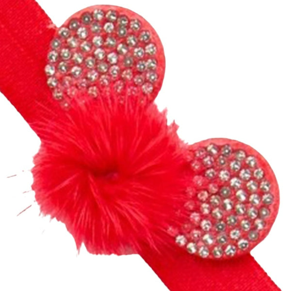 3 Months to 6 Years Baby Girls Cotton Soft Hair Band/Head Band Mini Mouse Design Hair Band (Red)