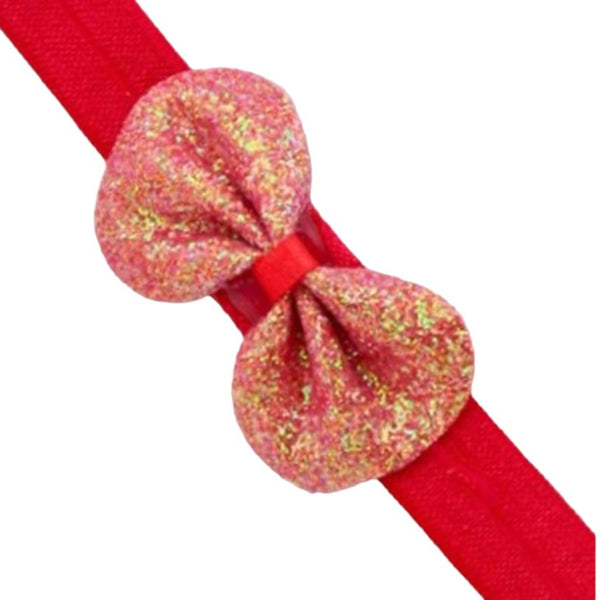 3 Months to 6 Years Baby Girls Cotton Soft Hair Band/Head Band Bow Design Hair Band (Red)