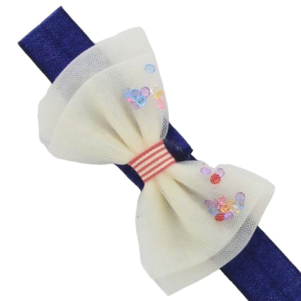 3 Months to 6 Years Baby Girls Cotton Soft Hair Band/Head Band Bow Design Hair Band (Blue)