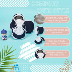 6 To 12 Months Baby Boys & Baby Girls Cute Soft Cotton Pre-Walker Lace Booties