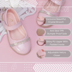 Neska Moda Synthetic Leather Ballerinas for Girls (Pink)
