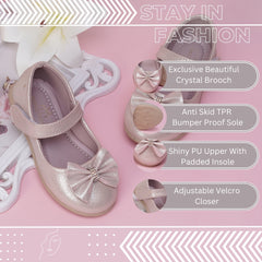Neska Moda Synthetic Leather Ballerinas for Baby Girls (Pink)