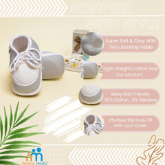 6 To 12 Months Baby Boys & Baby Girls Cute Soft Cotton Pre-Walker Lace Booties