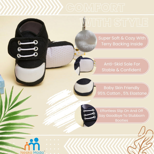 0 To 12 Months Baby Cotton Denim Booties