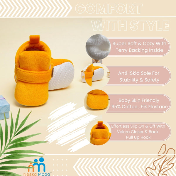 Baby Boys & Baby Girls 6 To 12 Months Velvet Velcro Booties