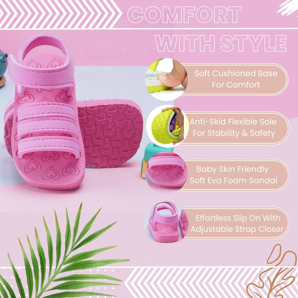 Kids Eva Velcro Sandals For Baby Girls First Walking Sandals For 6 To 9 Months -BT4124