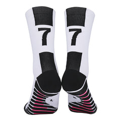 11 To 18 Years Football Socks for Boys and Girls,Mid-Calf/Crew Socks,Soccer Socks,Sports Socks White,Black-S2015