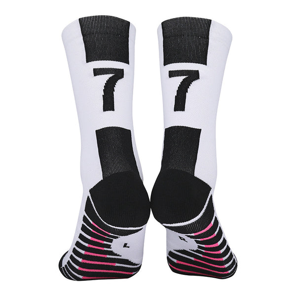 11 To 18 Years Football Socks for Boys and Girls,Mid-Calf/Crew Socks,Soccer Socks,Sports Socks White,Black-S2015