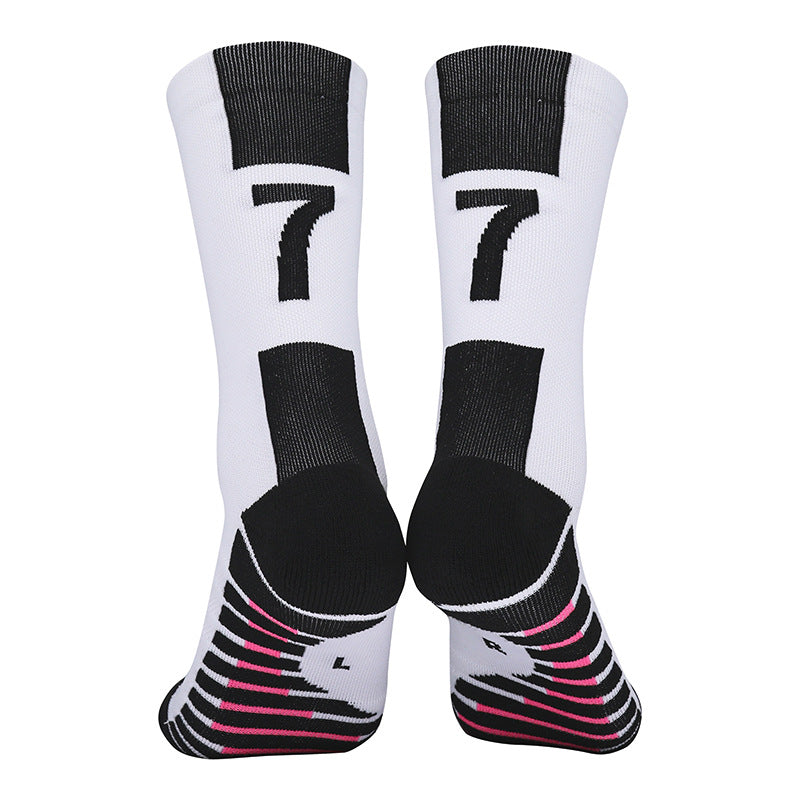 11 To 18 Years Football Socks for Boys and Girls,Mid-Calf/Crew Socks,Soccer Socks,Sports Socks White,Black-S2015
