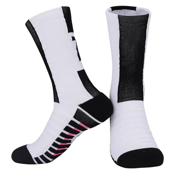 11 To 18 Years Football Socks for Boys and Girls,Mid-Calf/Crew Socks,Soccer Socks,Sports Socks White,Black-S2015