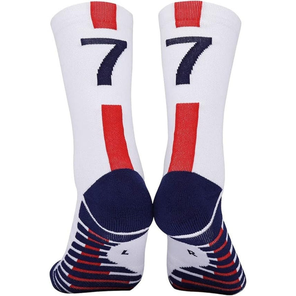11 To 18 Years Football Socks for Boys and Girls,Mid-Calf/Crew Socks,Soccer Socks,Sports Socks White,Red-S2016