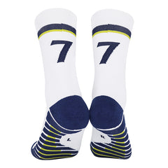11 To 18 Years Football Socks for Boys and Girls,Mid-Calf/Crew Socks,Soccer Socks,Sports Socks White,Blue-S2017