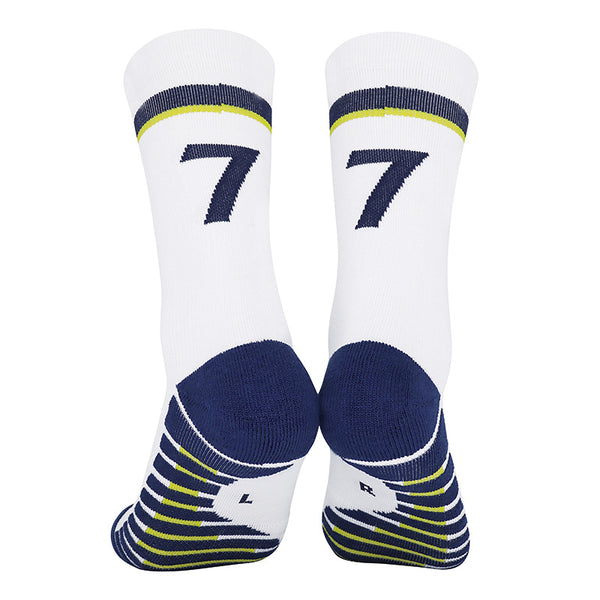 11 To 18 Years Football Socks for Boys and Girls,Mid-Calf/Crew Socks,Soccer Socks,Sports Socks White,Blue-S2017