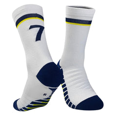 11 To 18 Years Football Socks for Boys and Girls,Mid-Calf/Crew Socks,Soccer Socks,Sports Socks White,Blue-S2017