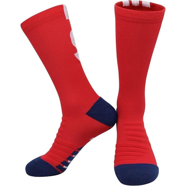 11 To 18 Years Football Socks for Boys and Girls,Mid-Calf/Crew Socks,Soccer Socks,Sports Socks Red,Blue-S2018