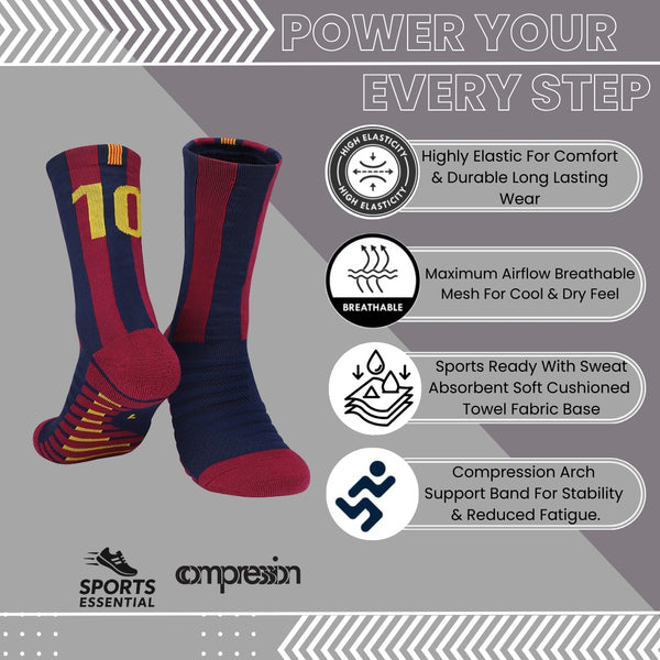 11 To 18 Years Football Socks for Boys and Girls,Mid-Calf/Crew Socks,Soccer Socks,Sports Socks Maroon,Blue-S2019