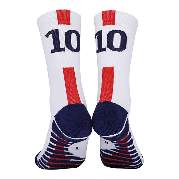 11 To 18 Years Football Socks for Boys and Girls,Mid-Calf/Crew Socks,Soccer Socks,Sports Socks White,Red-S2020