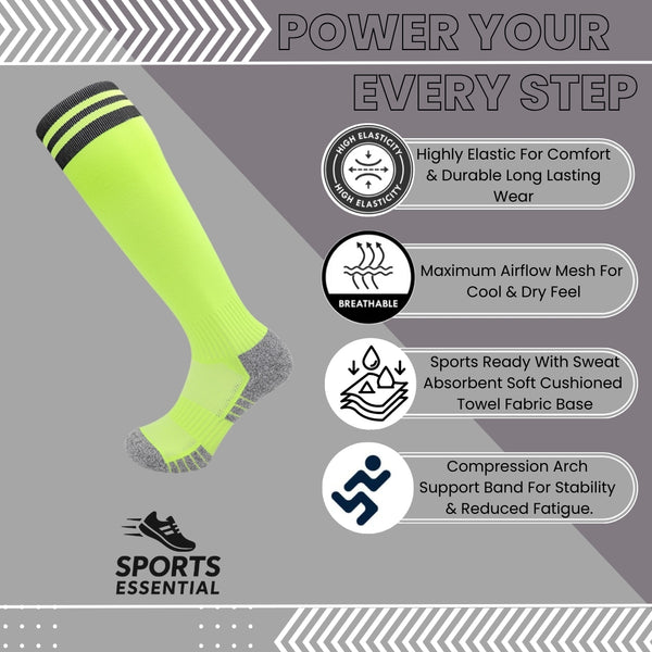 11 To 18 Years Football Socks for Boys and Girls,Knee Length Stockings,Calf Length SocksFootball Stocking,Soccer Socks,Sports Socks Green,Black-S2027