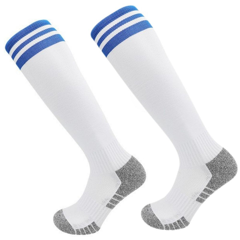 11 To 18 Years Football Socks for Boys and Girls,Knee Length Stockings,Calf Length SocksFootball Stocking,Soccer Socks,Sports Socks White,Blue-S2029
