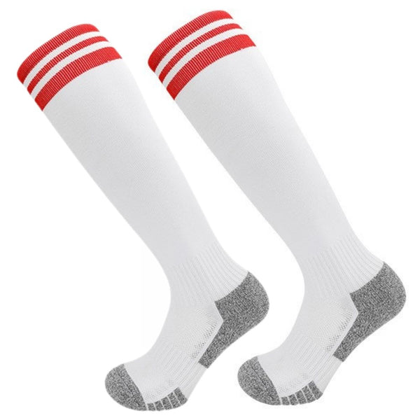 11 To 18 Years Football Socks for Boys and Girls,Knee Length Stockings,Calf Length SocksFootball Stocking,Soccer Socks,Sports Socks White,Red-S2030