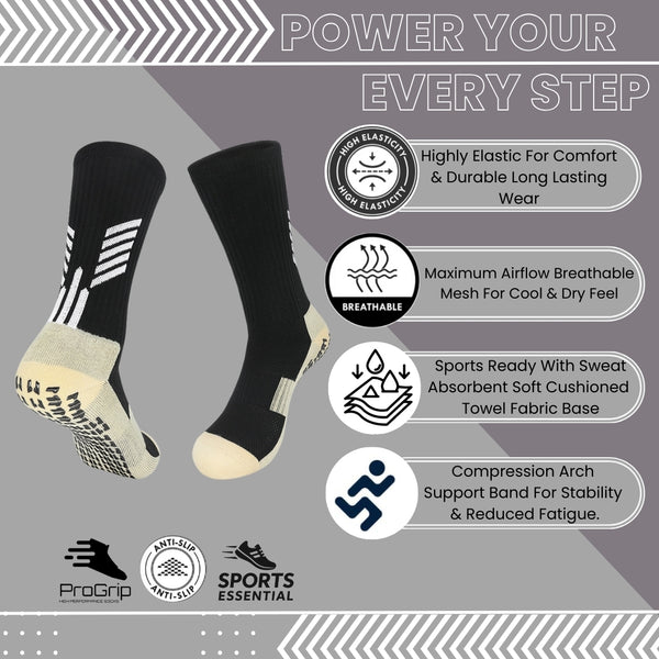 11 To 18 Years Football Socks for Boys and Girls,Mid-Calf/Crew Socks,Soccer Socks,Sports Socks Black-S2034