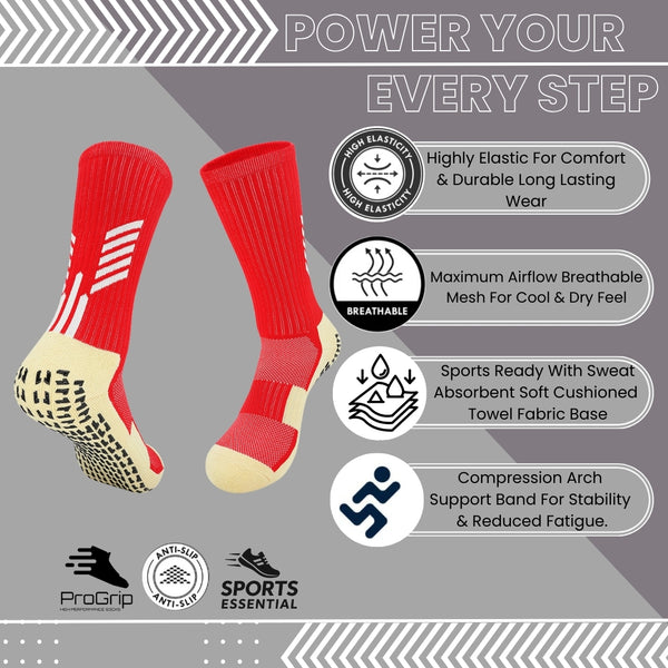 11 To 18 Years Football Socks for Boys and Girls,Mid-Calf/Crew Socks,Soccer Socks,Sports Socks Red-S2036