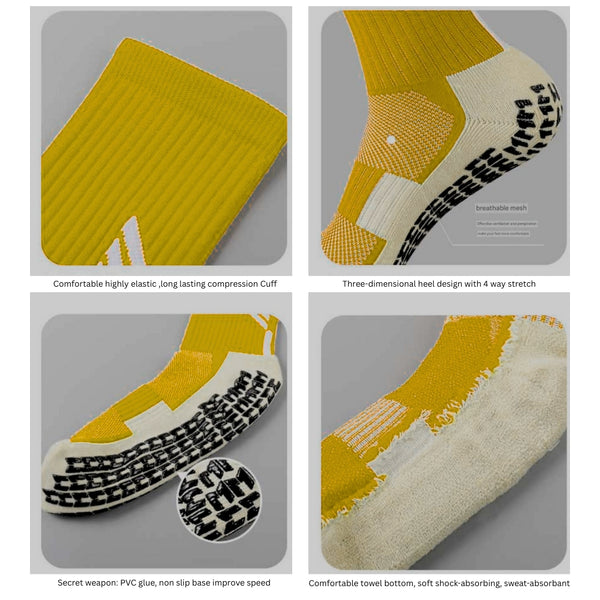 11 To 18 Years Football Socks for Boys and Girls,Mid-Calf/Crew Socks,Soccer Socks,Sports Socks Yellow-S2037