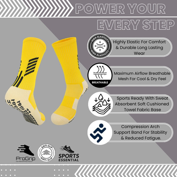11 To 18 Years Football Socks for Boys and Girls,Mid-Calf/Crew Socks,Soccer Socks,Sports Socks Yellow-S2037