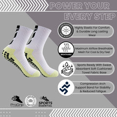 11 To 18 Years Football Socks for Boys and Girls Crew Length/Ankle Socks,Soccer Socks,Sports Socks White-S2038