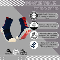 11 To 18 Years Football Socks for Boys and Girls Crew Length/Ankle Socks,Soccer Socks,Sports Socks Black,Red-S2039