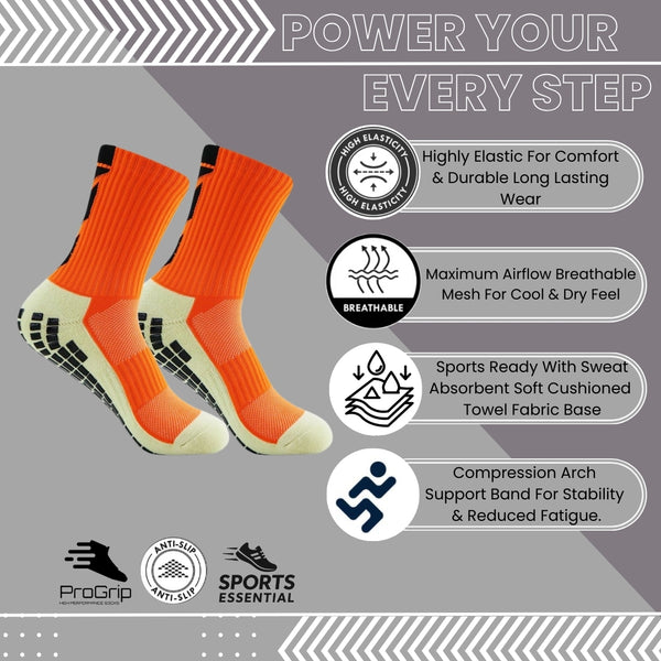 11 To 18 Years Football Socks for Boys and Girls Crew Length/Ankle Socks,Soccer Socks,Sports Socks Orange-S2041