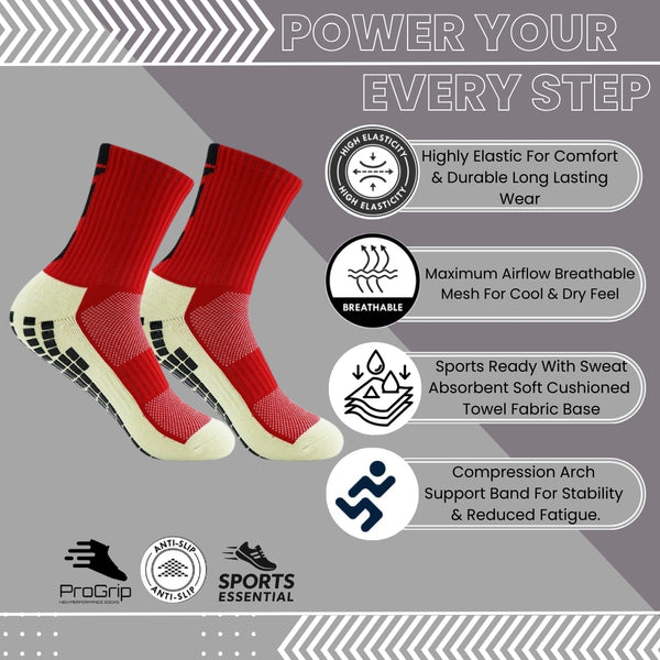 11 To 18 Years Football Socks for Boys and Girls Crew Length/Ankle Socks,Soccer Socks,Sports Socks Red-S2044
