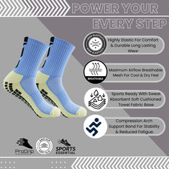 11 To 18 Years Football Socks for Boys and Girls Crew Length/Ankle Socks,Soccer Socks,Sports Socks Blue-S2045