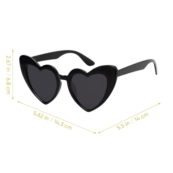 Girls Stylish Heart Shape Ploarized UV Protection Sunglasses For 3 to 6 Years (Black)