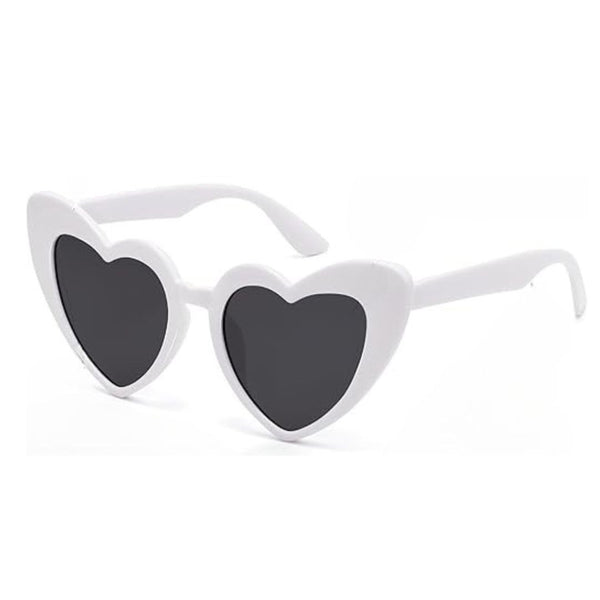 Girls Stylish Heart Shape Ploarized UV Protection Sunglasses For 3 to 6 Years (White)
