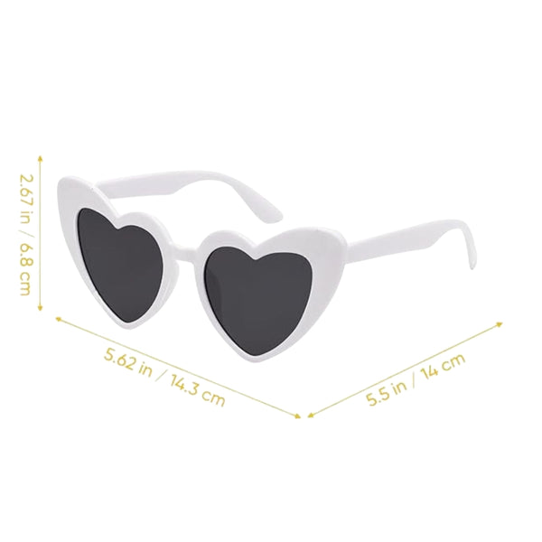 Girls Stylish Heart Shape Ploarized UV Protection Sunglasses For 3 to 6 Years (White)