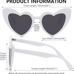 Girls Stylish Heart Shape Ploarized UV Protection Sunglasses For 3 to 6 Years (White)