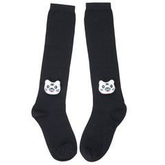 Unisex Cotton Black Calf Length Kids Long Cat Face Socks-SK966andF05