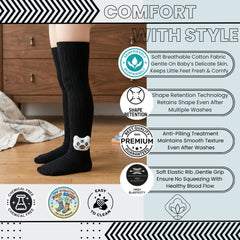 Unisex Cotton Black Calf Length Kids Long Cat Face Socks-SK966andF05