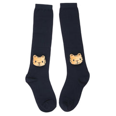 Unisex Cotton Black Calf Length Kids Long Tiger Face Socks-SK1063andF19